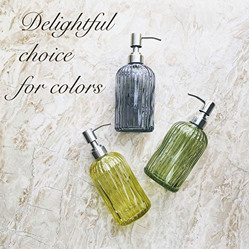 image for JASAI 18 Oz Soap & Lotion Glass Dispenser Rust Proof Stainless Steel P
