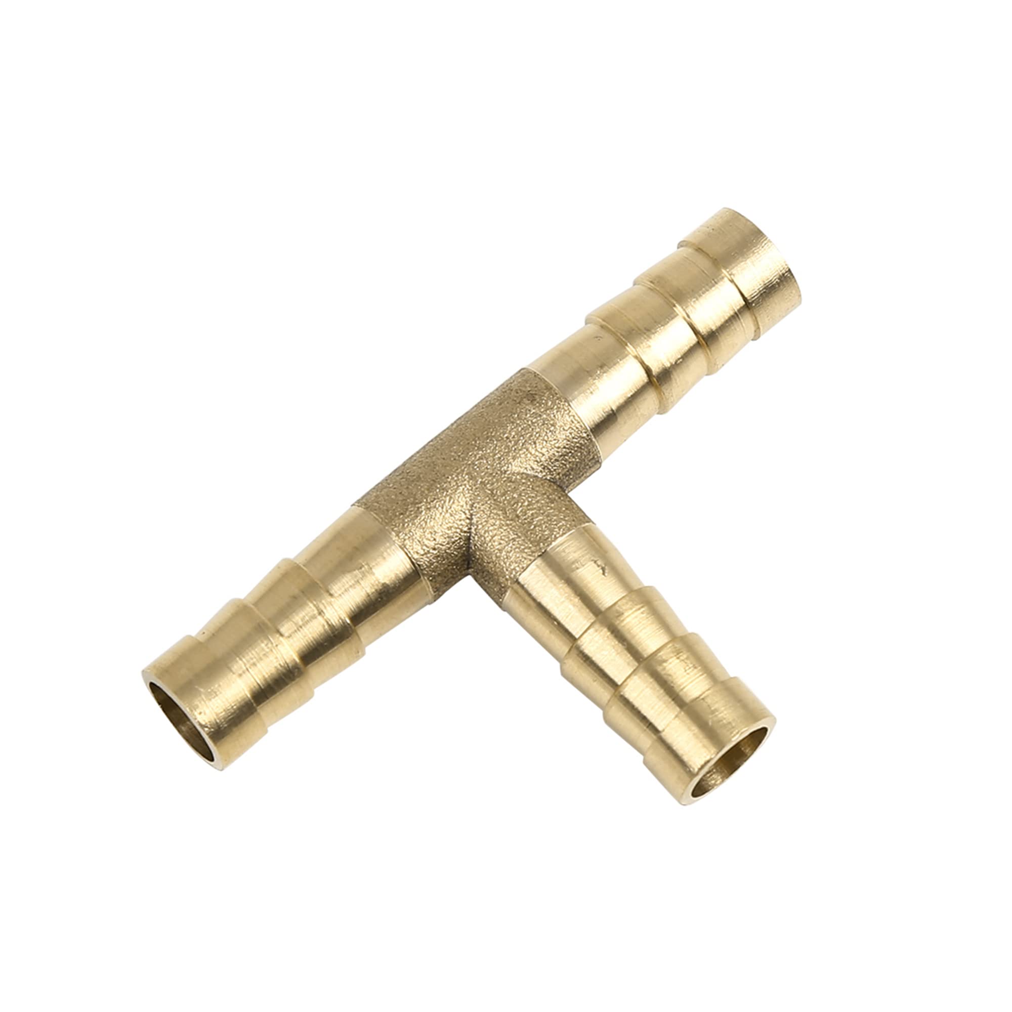 X AUTOHAUX 8mm Brass Hose Barb Joiner Tee 3 Way Adapter for Air Water Oil Pipe
