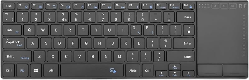 Rii K22S Wireless Keyboard with Trackpad BT 5.0 2.4G USB Receiver Metal Frame