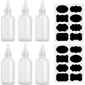 6 Pcs Dispensing Bottles, 3.38oz/100ml Plastic Squeeze Bottles (Clear) | Twist Top Cap, Applicator Bottle for Hair, Small Rou