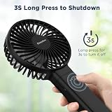 EasyAcc Handheld Fan Portable USB Fan 4 Speed 4000RPM 2600mAh Battery Black view 4