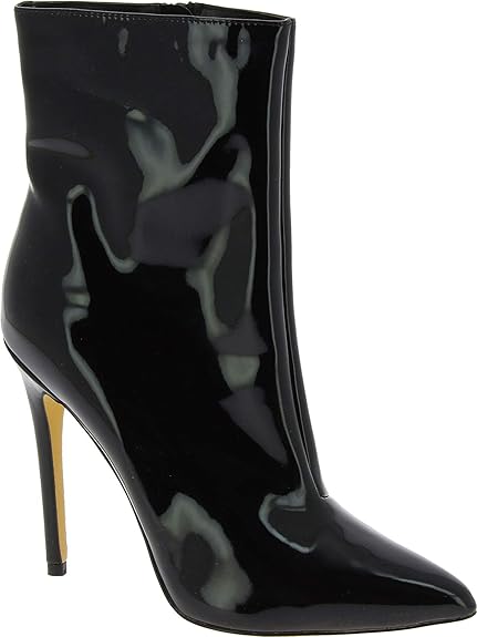 black leather dress booties