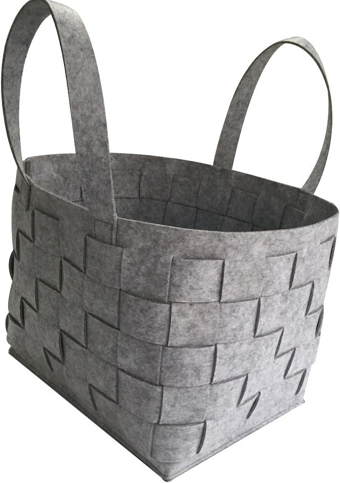 wanruisi Große Filz Korb mit Griffen für Kleidung, Spielzeug Organizer