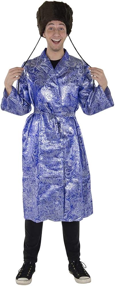Dress Up America Adult Jewish Rabbi Blue Coat for Adults- Product Comes Complete with: Long Jacket with Belt