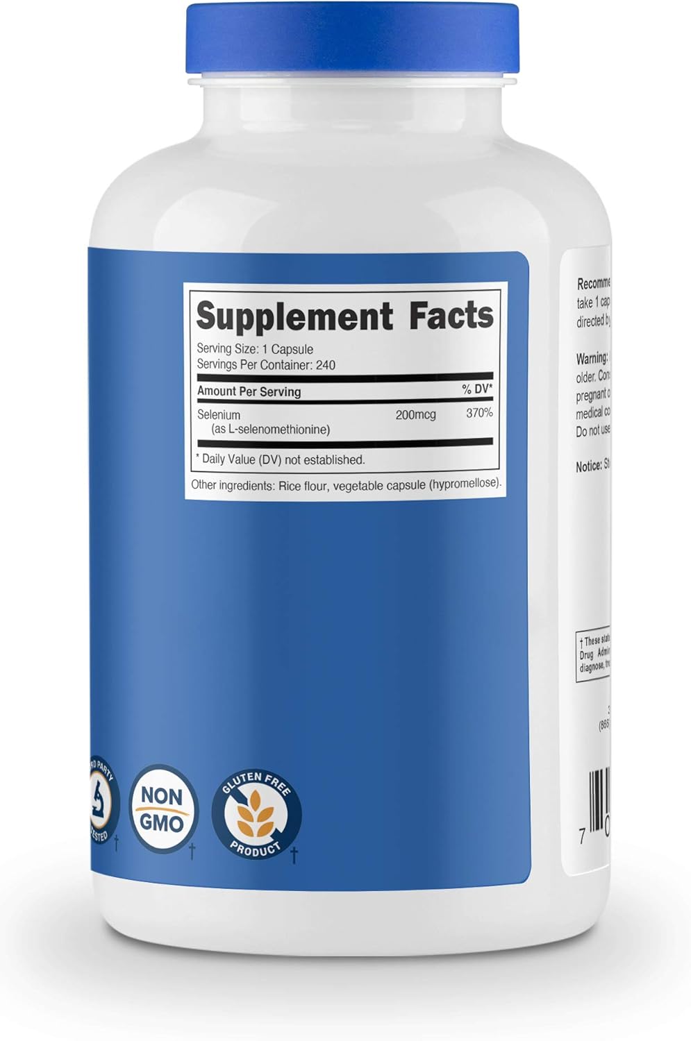 Nutricost Selenium 200mcg, 240 Veggie Capsules, Non-GMO, Gluten Free L-Selenomethionine: Health & Personal Care