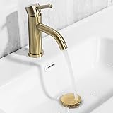 Frap Basin Sink Waste Slotted Pop Up Click Clack Brushed Gold view 5
