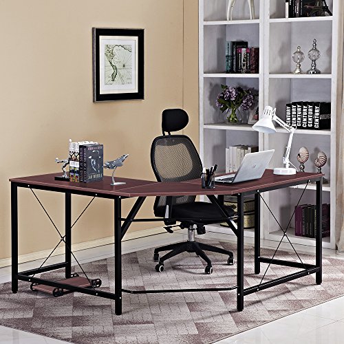 DlandHome LShaped Computer Desk 59 inches x 59 inches, Composite Wood