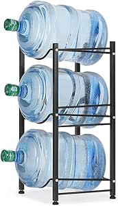 Estante de almacenamiento para botellas de agua de 5 galones, 3 niveles