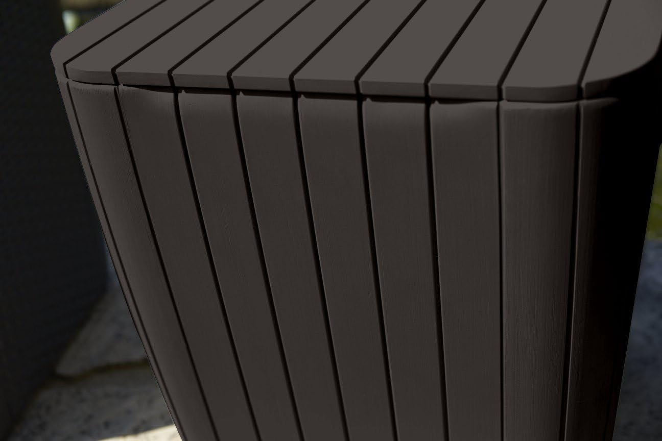 Keter Resin Luzon Outdoor Table with Extra Hidden Storage for Cushions and Patio Decor, Matte Brown : Garden & Outdoor