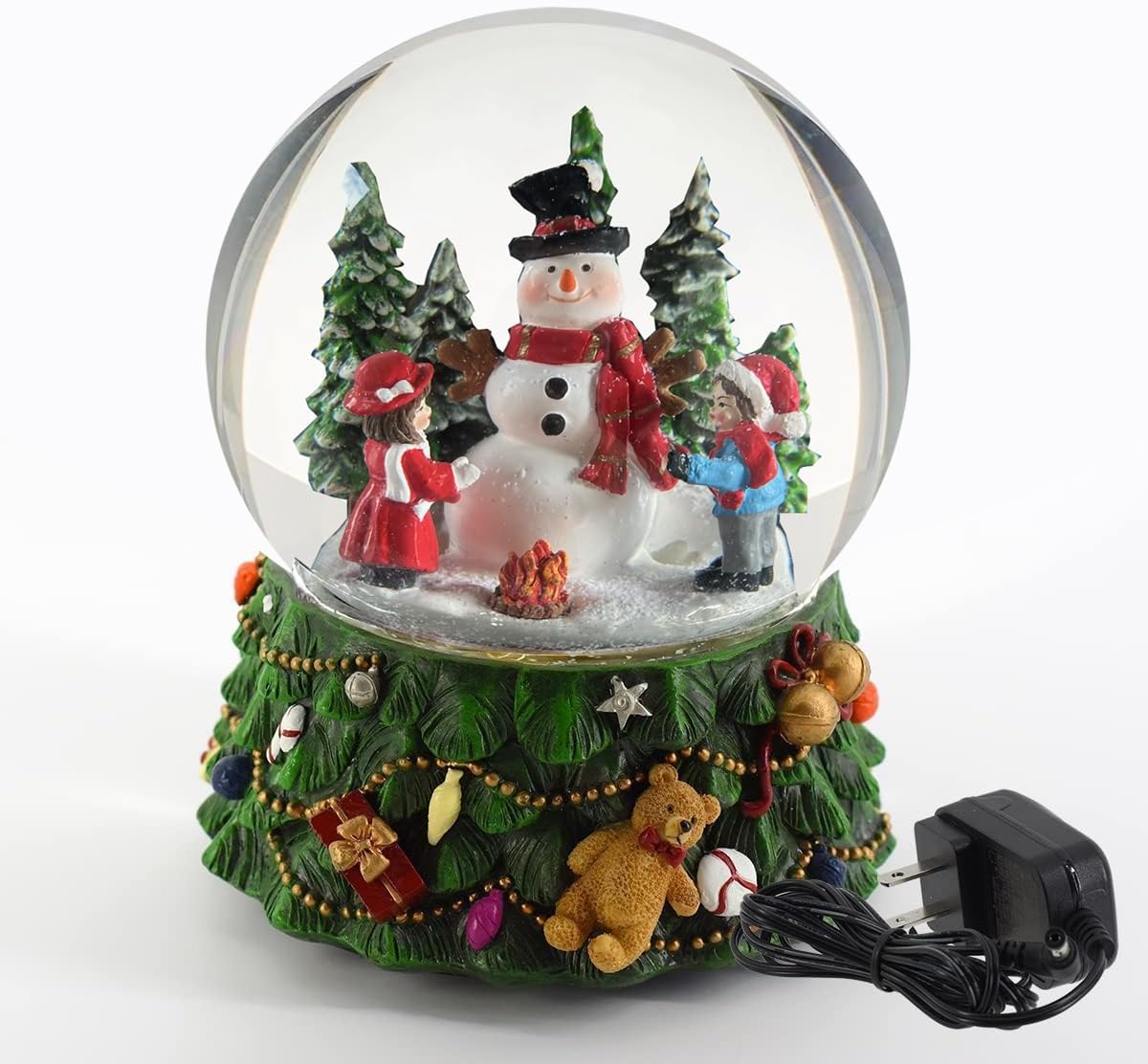 Snow Globes - Aobaks 8.25inch H 150mm 8 Music Song, Playing Snowflakes, Led Light, 6/18 Timer, Santa Claus Christmas Water Snow Globe Gift Home Decoration (Green)