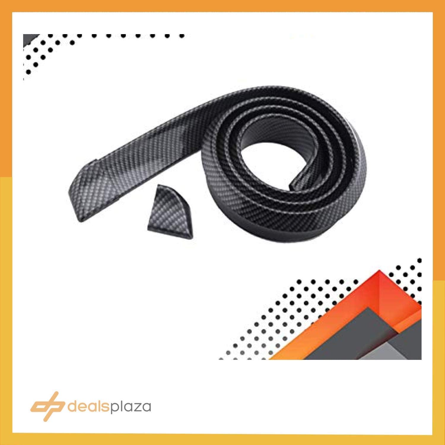 Dealsplaza 4.9ft X2.0 (150cm) Universal Black Carbon Fiber Trunk Spoiler Lip Kit Car Rear Spoiler Exterior Rear Spoiler Kit Universal Fits for Most Cars Carbon Black Splitter