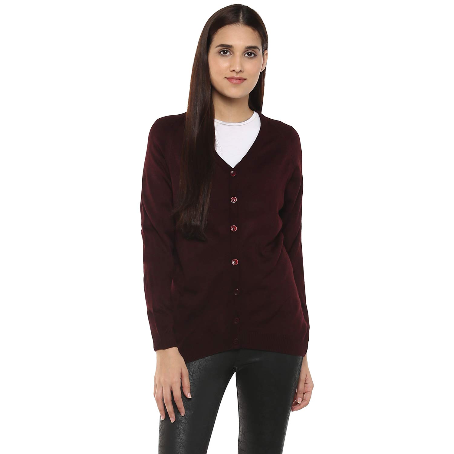 cayman women coffee solid cardigan