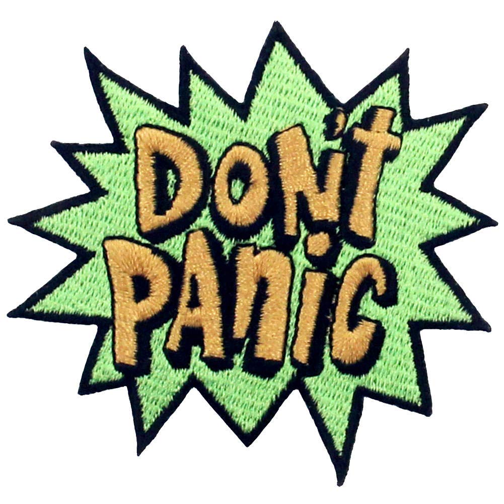 ZEGIN Don't Panic Patch Embroidered Applique Badge Iron On Sew On Emblem
