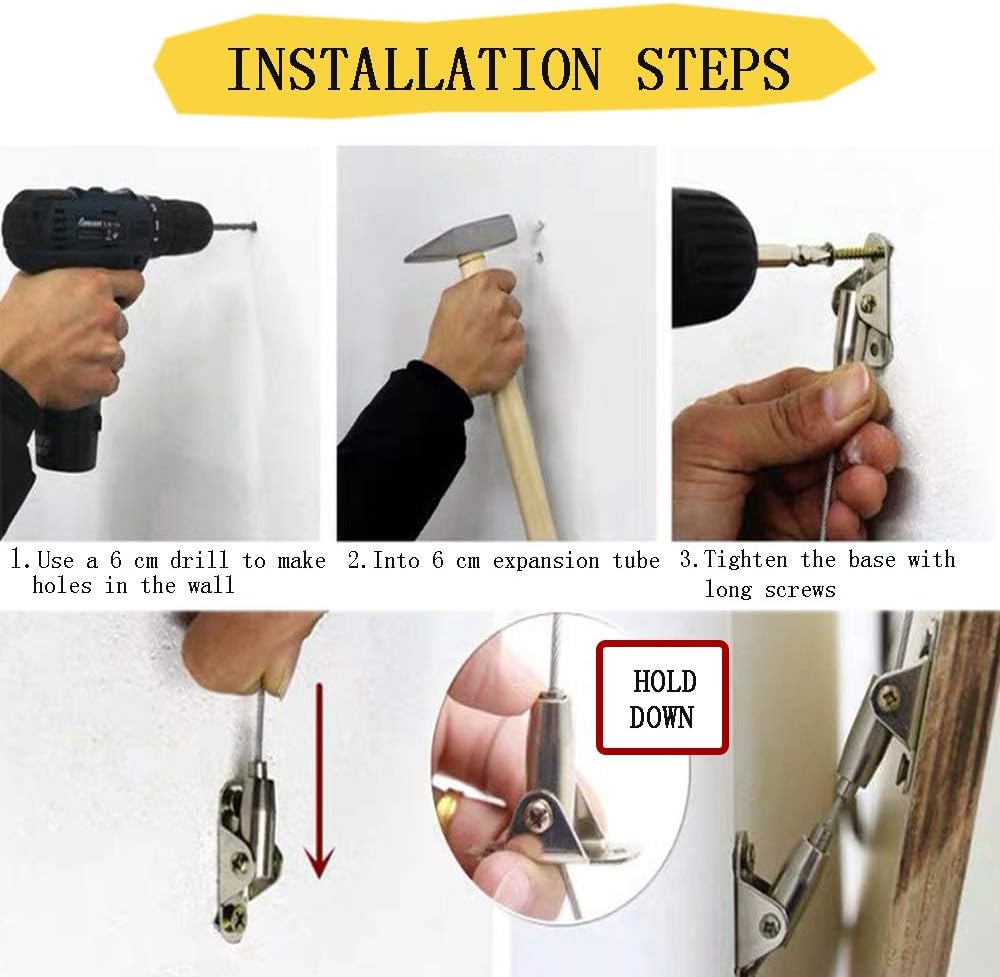 4 Pack Metal Furniture Straps,Anti Tip Furniture Wall Anchors for Baby