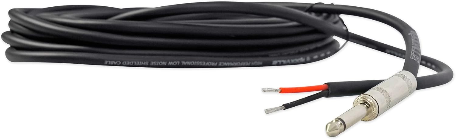 Rockville RTSBW20 20 Foot 1/4" TS to Bare Wire Speaker Cable,16 AWG,100% Copper: Electronics