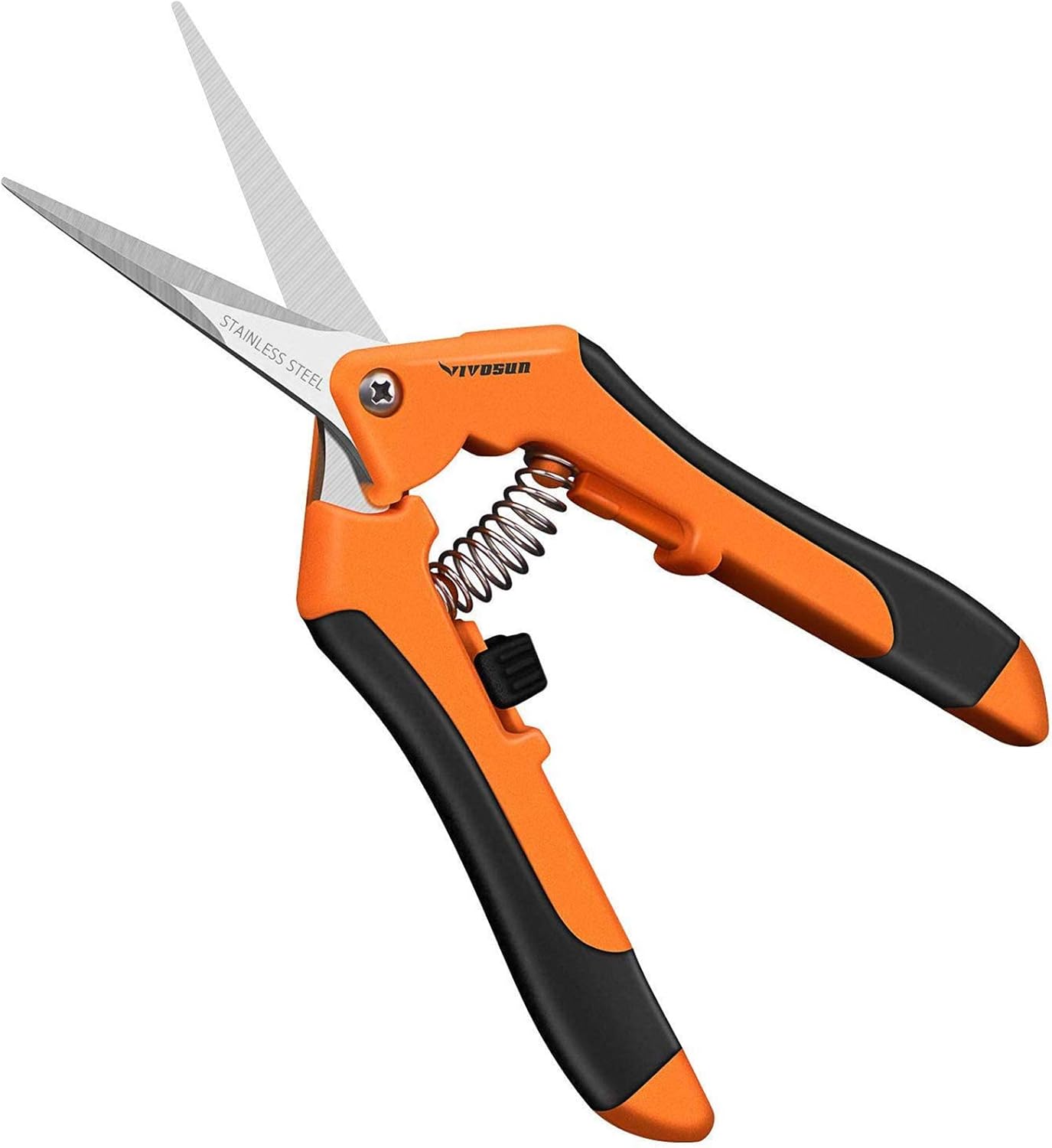 VIVOSUN 6.5 Inch Gardening Hand Pruner Pruning Shear with Straight Stainless Steel Blades Orange : Garden & Outdoor