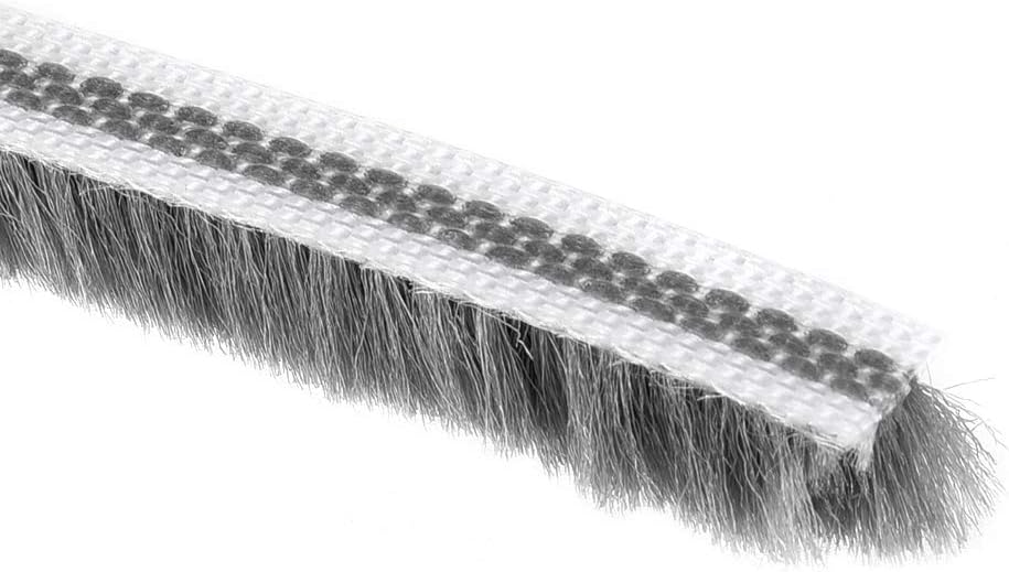sourcing map Brush Weather Stripping, 5M/16.4Ft Card-Slot Seal Strip Pile Weatherstrip Door Sweep Brush for Door Window 7x8mm/WxH
