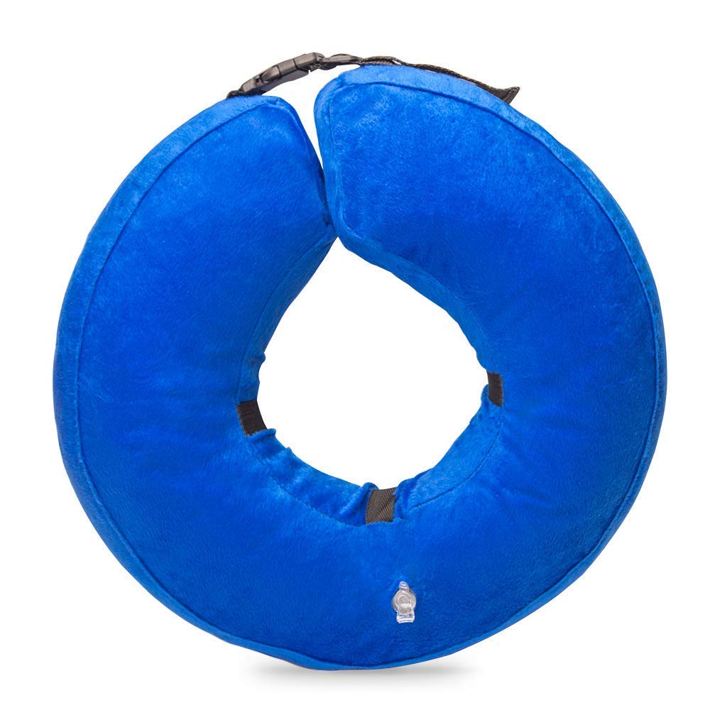Holysteed Dog Inflatable Collar Protective Dog Collar Pet E-Collar Design to Prevent Pets from Biting and Scratching at Injuries,Stitches, Wounds, and Rashes Blue - Extra Large