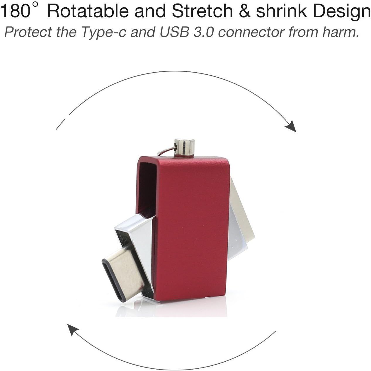 SETAYO 16GB Dual Interface New OTG Metal Type C USB 3.0 Flash Drive Tablet Smartphone USB Memory Stick Mini Pen Drive (Red16GB)