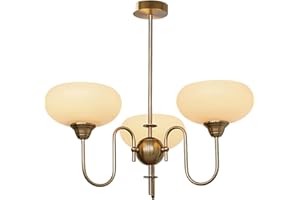 BOKT Modern Gold Globe Chandelier Light Fixture Mid Century 3-Lights Large Glass Sputnik Chandelier Pendant Light Anti Brass Sputnik Flush Mount Ceiling Light Vintage Kitchen Dining Light