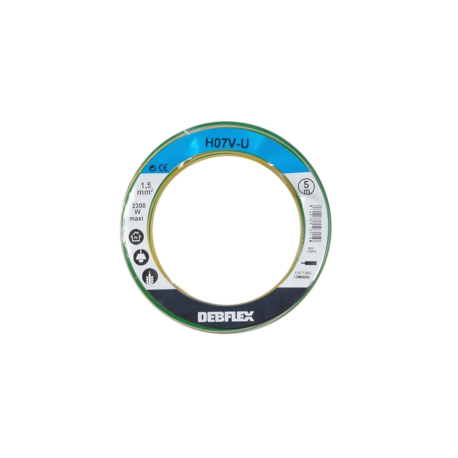 Debflex 110315 bobinot HO7 V-U 1.5 5 m Yellow/Green