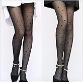 Wixine 2Pcs Women Sexy Black Polka Dot Pantyhose Long Tights Stockings Hosiery Socks