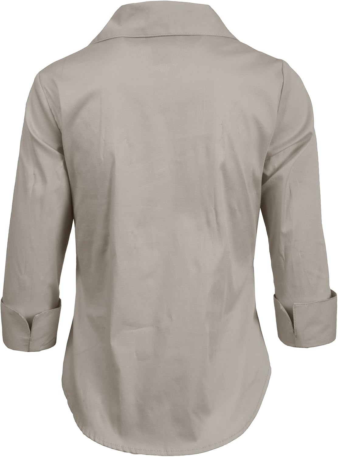 NE PEOPLE Womens Simple Stretch Slim Fit 3/4 Sleeve Roll Up Cotton Button Down Basic Solid Shirt (S-6XL): Clothing