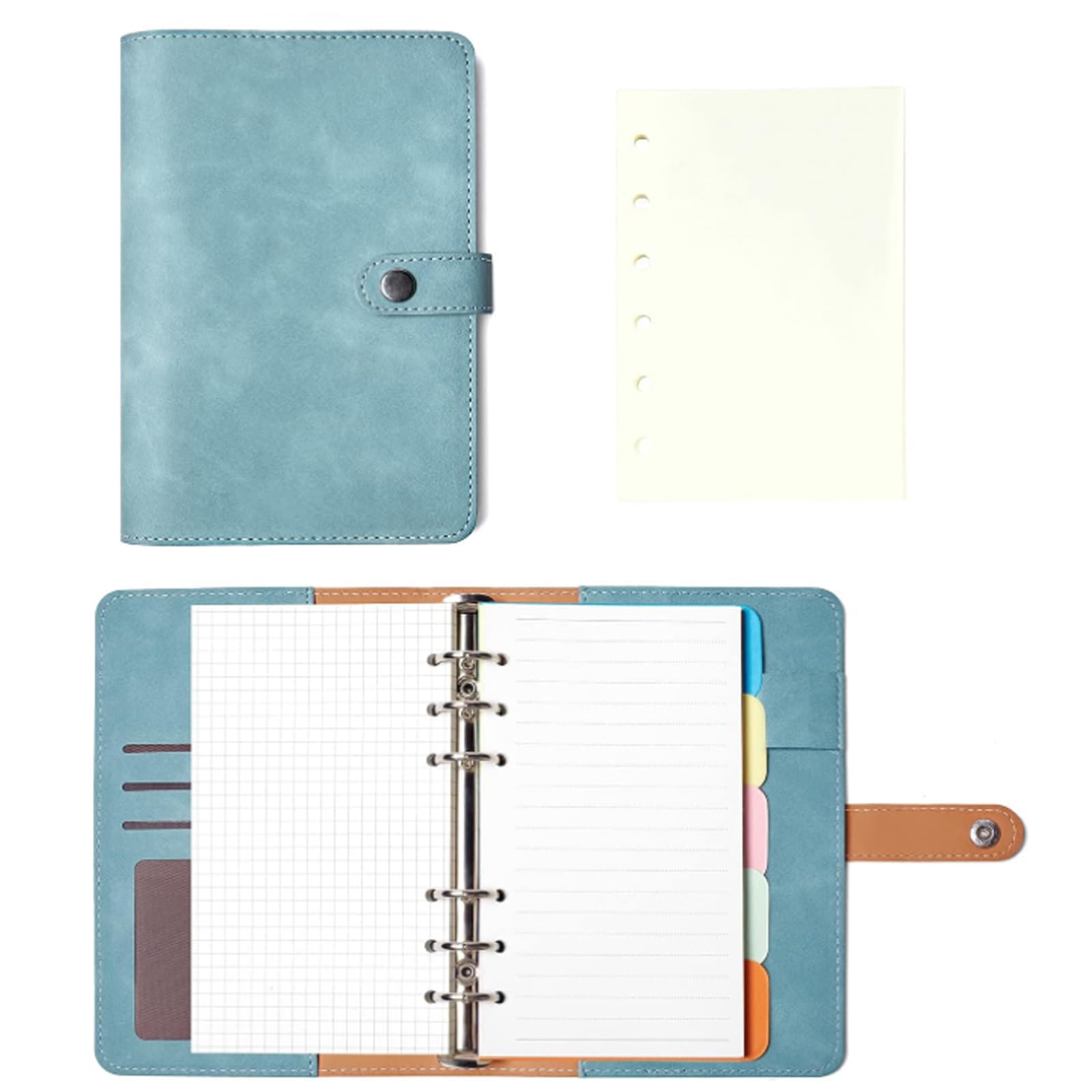 XIONGXIAOZHI Mini Notebook 6 Ring Binder A6 Refillable Black
