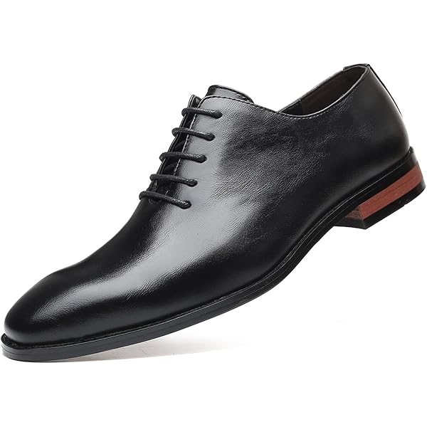 Amazon.com | Men's Retro Slip-on Lace Up Business Oxfords Dress Classic Non  Slip Casual Leather Work Dress Shoes Fashion Comfortable Formal Wedding  Shoes (Black,7)
