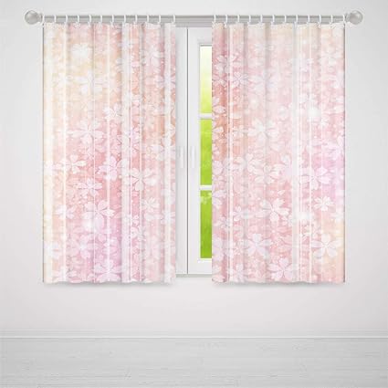 Amazon Com Light Pink Window Curtains Blackout Hazy Floral
