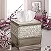 Creative Scents Dublin Silver Tissue Box Cover Square - Decorative Square Tissue Holder for Bathroom - Modern Tissue Holder for Cute Elegant Bathroom Or Home Decor