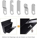 VOCIBO 4 Keys Letterbox Lock Plate 16mm 18mm Drawer Cabinet Lever Lock view 6