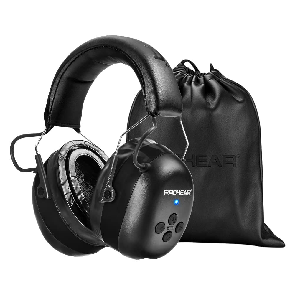 Photo 1 of PROHEAR 037 Gel Ear Pads Bluetooth 5.3 Hearing Protection Headphones,1500mAh Rechargeable Battery for 120H Playtime Perfect for Mowing Workshops Snowblowing - Black