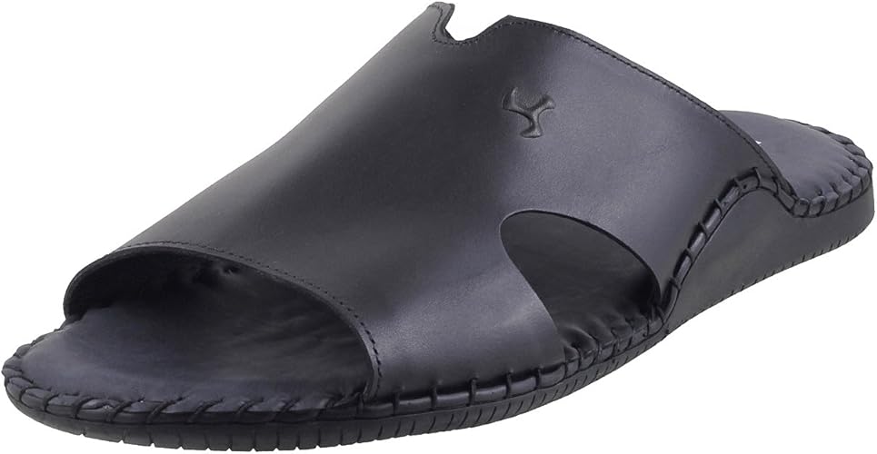 mochi black casual chappals