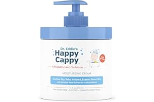 Happy Cappy Moisturizing Cream - Baby Cream for Eczema-Prone Skin, Dry Skin Lotion for Infants, Toddlers & Kids, Pediatrician-Formulated, Gentle, Paraben Free, Hypoallergenic, Sulfate Free - 12 fl oz