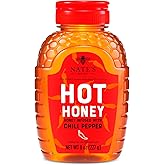 Nate's Hot Honey - 8 oz Squeeze Bottle | 100% Pure Honey Infused with Habanero Chili Pepper Flakes, Award-winning Taste