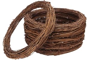 Cenroelon Grapevine Wreath Set 6 Pieces 12 Inch, Hand-Woven Vine Branches for Christmas Decorations for DIY Crafts
