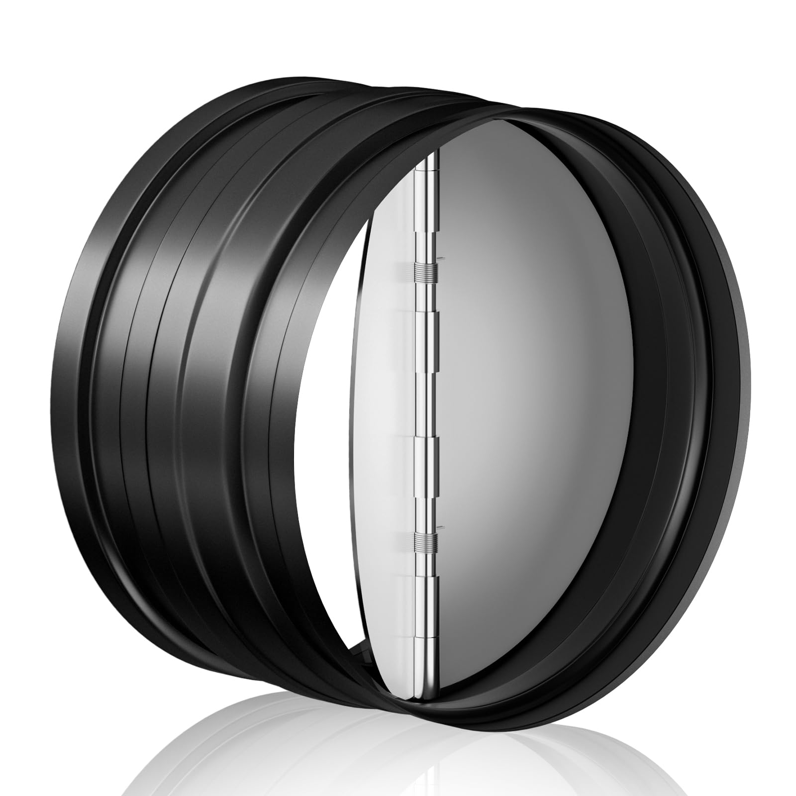 Photo 1 of [Upgraded] Hon&Guan 6 Inch Backdraft Damper Draft Blocker, One-Way Airflow Duct Damper 6 Inch Ducting Insert Backflow Preventer Inline Fan Vent Deflector-Black