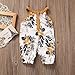 Newborn Baby Girls Round Collar Sleeveless Floral Romper Harem Cropped Pants (Newborn, Floral)