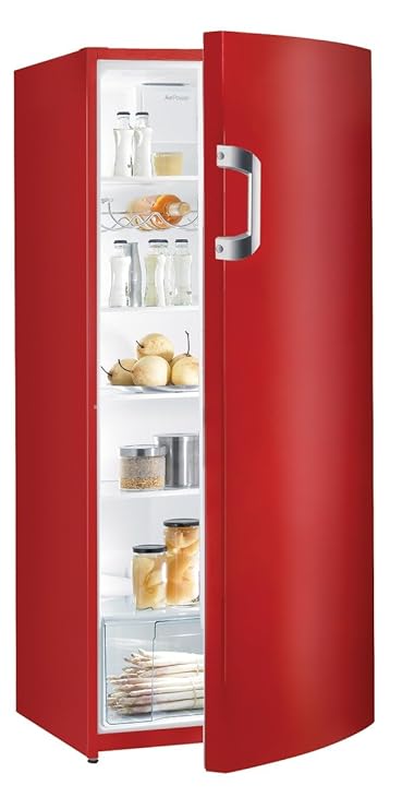 Gorenje R6152BRD Kühlschrank / A++ / Höhe 145 cm / Kühlen: 302 L / Feuerrot / Umluft-Kühlsystem / 5 Glasabstellflächen