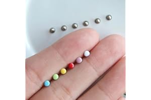 PEACHCOR 3mm / 0.12 inches Mini Rivet Studs, Double Cap Rivet Tubular, Mini Metal Studs, in 10 Colors, for Doll Clothes Sewing Projects (10PCS)