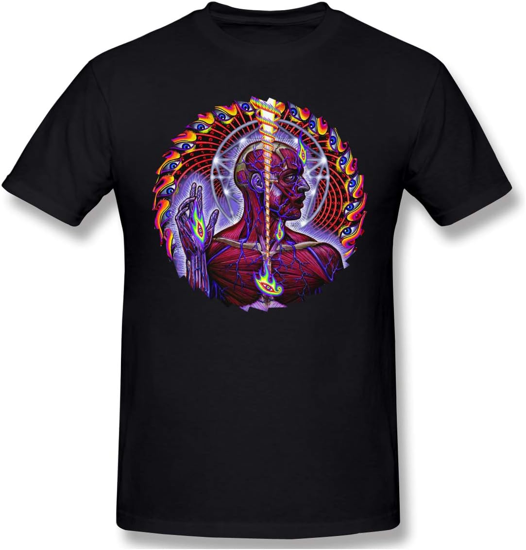 Tool Band Men's Short Sleeve T-Shirt Basic Tee Casual Tops Black