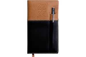 GLOBAL PRINTED PRODUCTS 2026 Pocket Planner/Pocket Calendar and Pen, 3.5"x6": Includes 14 Months (November 2025 - December 2026) / 2026 Weekly Planner/Weekly Agenda/Monthly Calendar Organizer (Brown/Black)