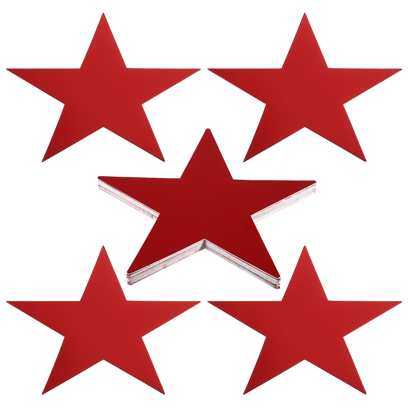 PATIKIL 11" Star Cutouts, 48 Pack Star Cutout Double Printed Paper Stars for Classroom Decoration DIY Craft Project Bulletin Board Wall Poster, Red