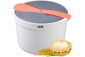 AXIM Rice Cooker for Microwave,2 L Rice Maker Microwave Pasta Cooker,Microwave Cooker Steamer with Strainer,Dishwasher Safe (