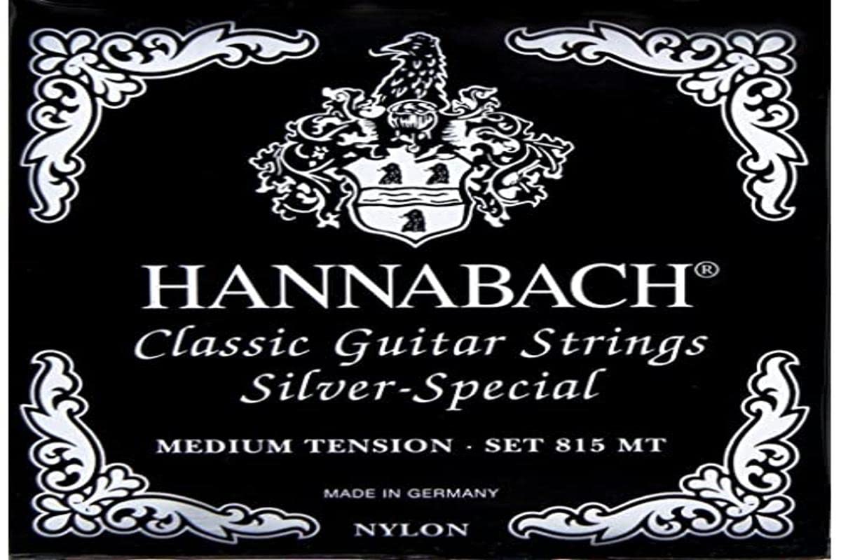 Hannabach 652528 Strings for classic guitar Series 815 Medium tension Silver special Set of 3 bass