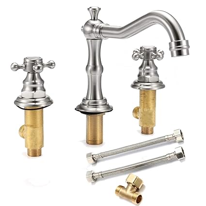Generic Antique 3 Holes 2 Knobs Tub Spout Basin Bathroom Sink