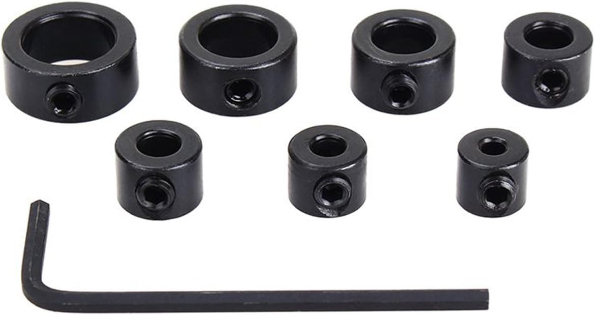 8Pcs 3-12mm Woodworking Drill Bit Depth Stop Collars Ring Positioner Locator Dura