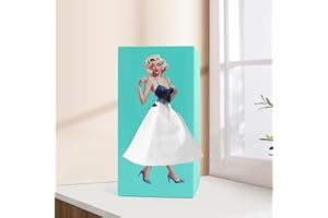 YUUCHORINGEE Lady Skirt Tissue Boxes Holder, Creative Tissue Box Cover Rectangle, Funny Vintage Classy Cute Lady Up Dress Design Tissue Box for House Bathroom Living Room Bedroom & Office(Blue)