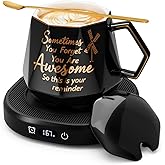 You're Awesome Coffee Mug Warmer Set, Smart Electric Coffee Cup Warmer for Desk Office, 4 Temperature Setting & 8H Auto Shut Off Candle Heater Beverage Coffee Warmer Birthday Thank You Gifts for Women